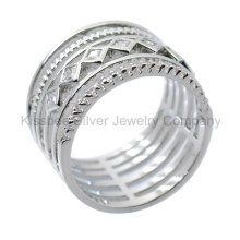925 Jóias de prata da forma da jóia, anel embutido (KR3099)